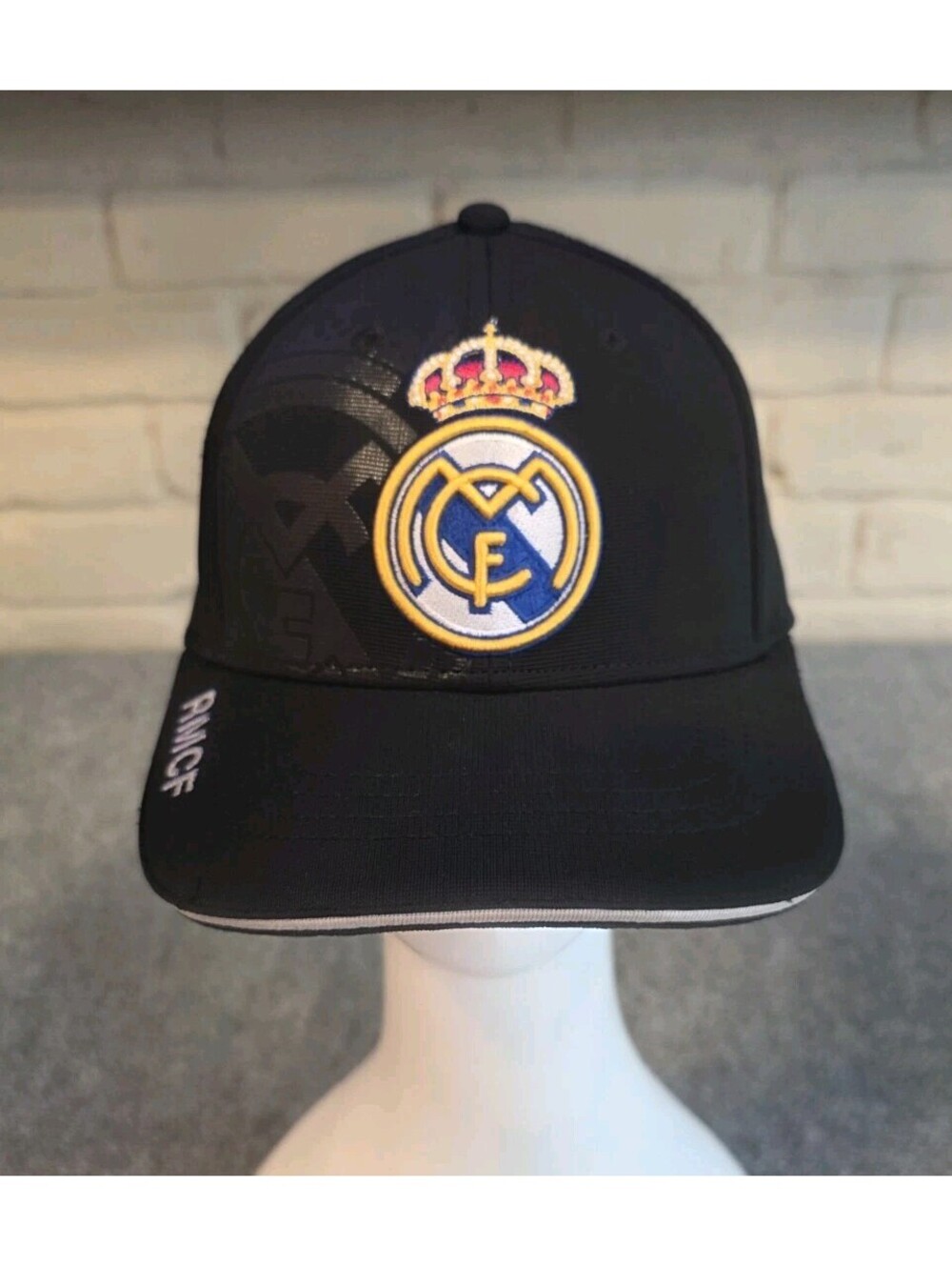 Real Madrid CF Official Licensed Soccer Cap Hat Black Faded Crest RMCF NWOT